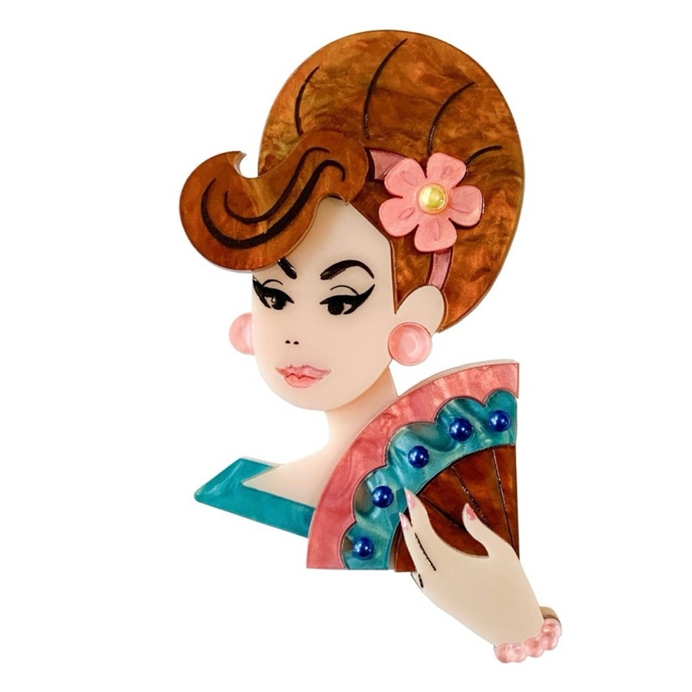 Dapper Darling Brooch by Lipstick & Chrome- NWT